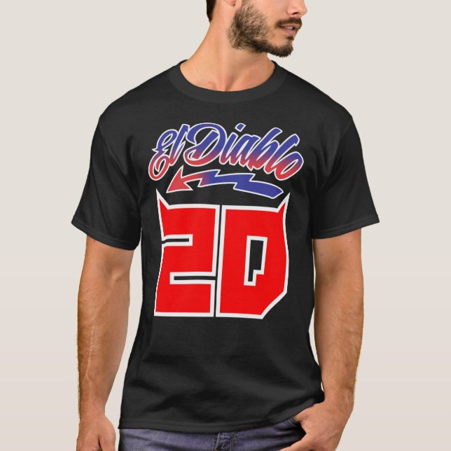 T-shirt Fabio Quartararo 20 El Diablo Fan Art FQ20 Superbi (Devant)