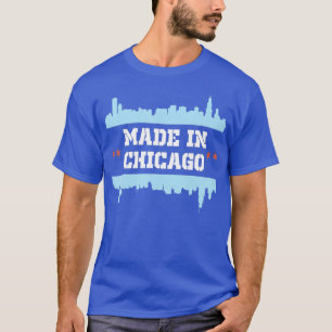 T-shirt Fabriqué à Chicago Illinois Born Bred Chicago Skyl