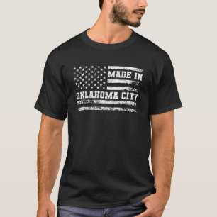 T-shirt Fabriqué À Oklahoma City Drapeau US Vintage