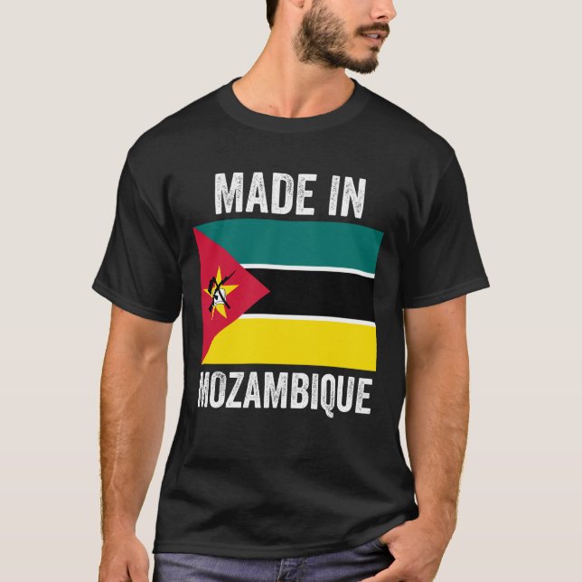 T-shirt Fabriqué au Mozambique // Drapeau National Mondial (Devant)