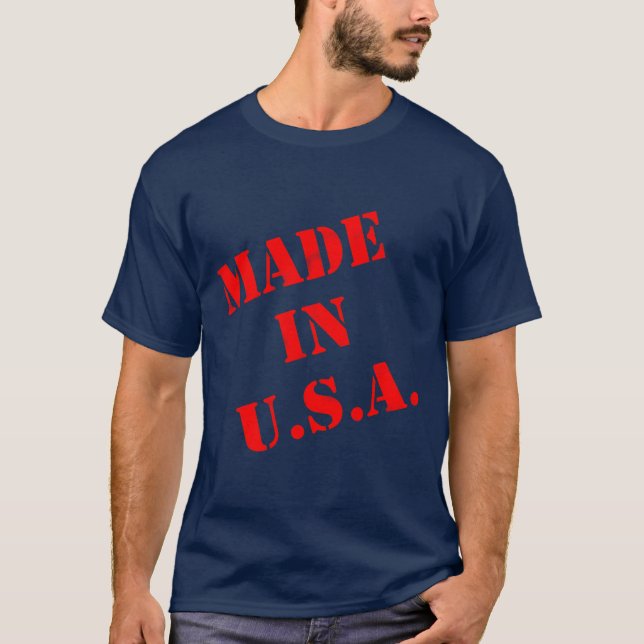 T-shirt Fabriqué aux Etats-Unis Chemise rouge design (Devant)