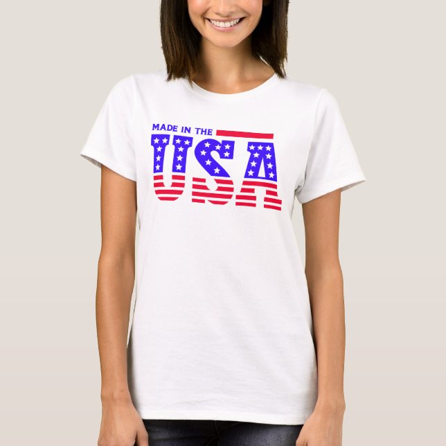 T-shirt Fabriqué Aux Etats-Unis Texte Américain (Devant)