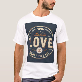 T-shirt Fabriqué dans l'amour, construit pour durer, T-shi