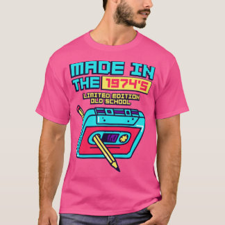 T-shirt Fabriqué dans les années 1974 Bande de cassette ré
