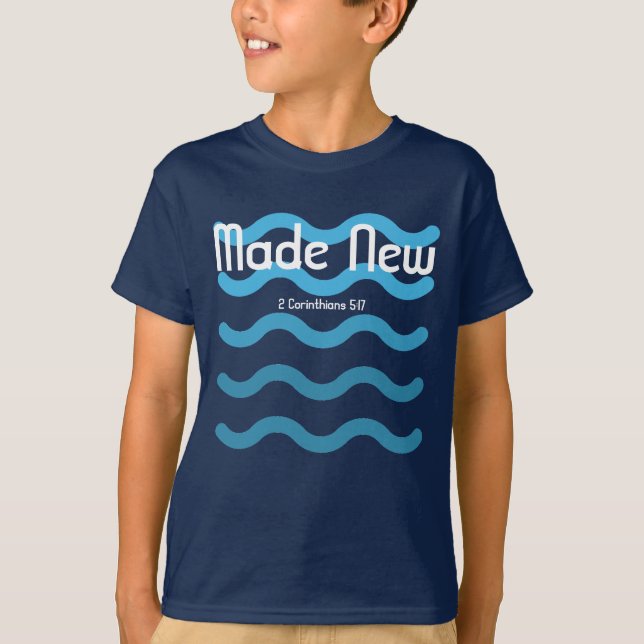 T-shirt Fabriqué de nouveaux enfants Baptême Verse Chemise (Devant)