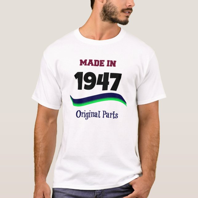 T-shirt Fabriqué en 1947, pièces originales (Devant)