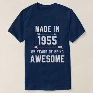 T-shirt Fabriqué en 1955 65 ans de femmes-cadeaux fantast