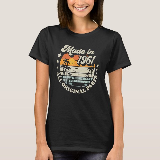 T-shirt Fabriqué En 1961 Toutes Pièces D'Origine Style Rét (Devant)