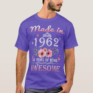 T-shirt Fabriqué En 1962 Tournesol 60 Ans D'Être Étonnant 