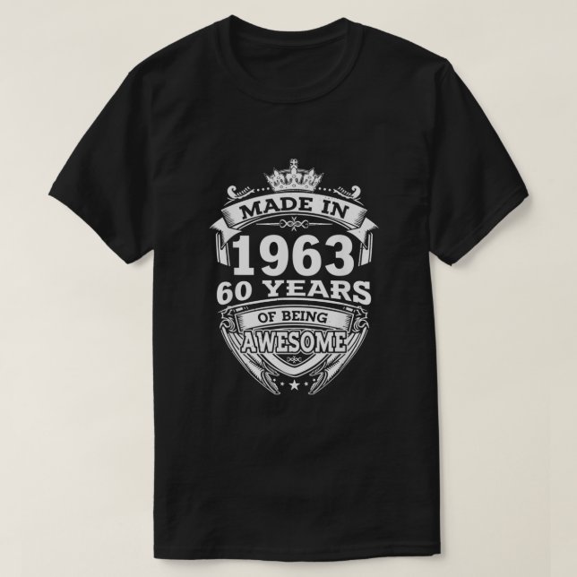 T-shirt Fabriqué En 1963 60 Ans D'Être Impressionnant 60E  (Design devant)