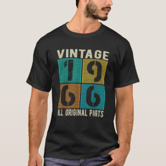 T-shirt Fabriqué en 1966 Présent anniversaire Vintage Né e
