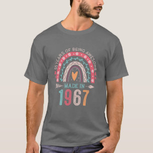 T-shirt Fabriqué En 1967 55 Ans Arc-En-Ciel 55E Anniversai