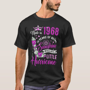 T-shirt Fabriqué En 1968 54 Ans Femmes Sunshine 54ème Birt