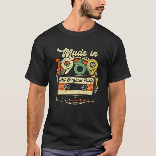 T-shirt Fabriqué En 1969 52E Cadeaux Anniversaire Cassette (Devant)