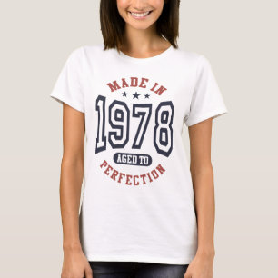 T-shirt Fabriqué En 1978 Âgé À Perfection Anniversaire Cad
