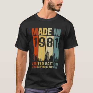 T-shirt Fabriqué En 1981 42 Ans D'Être Étonnant