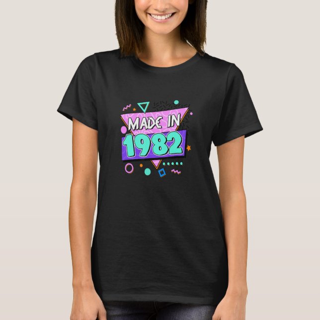 T-shirt Fabriqué En 1982 40e anniversaire 80s 90s 1990s 19 (Devant)