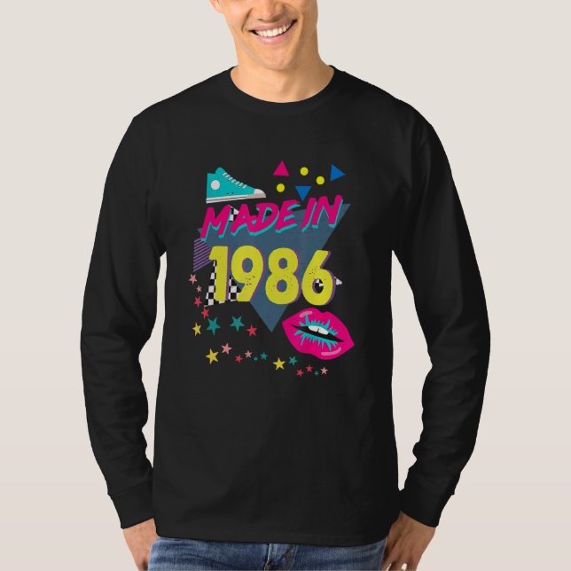 T-shirt Fabriqué En 1986 36e anniversaire 80s 90s 1990s 19 (Devant)