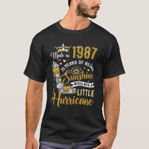 T-shirt Fabriqué En 1987 Cadeaux De 35 Ans Femmes Sunshine