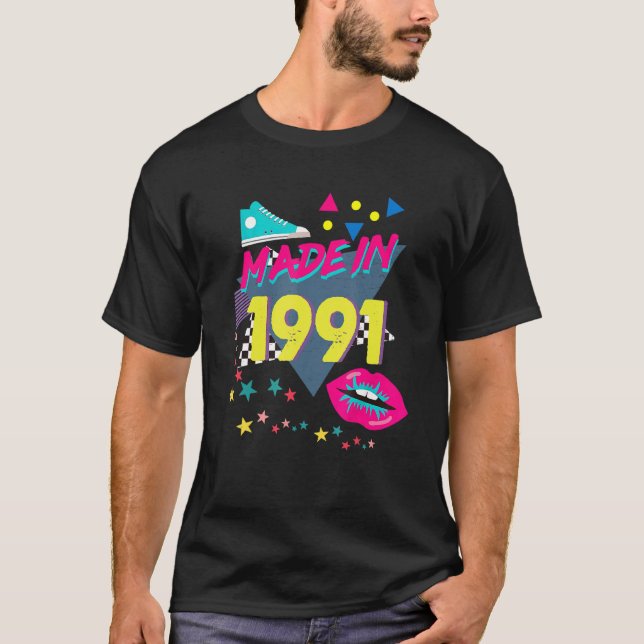 T-shirt Fabriqué En 1991 31e anniversaire 80s 90s 1990s 19 (Devant)