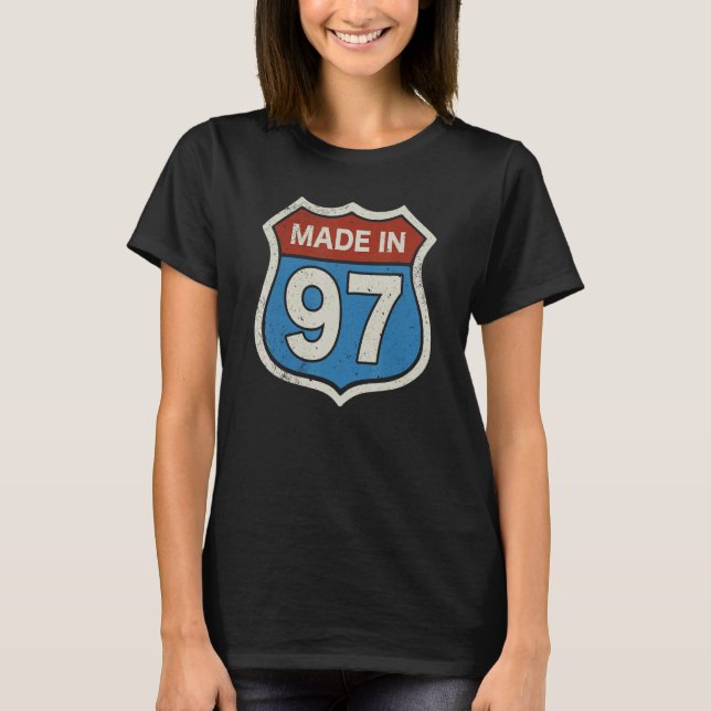 T-shirt Fabriqué En 1997 Us 25 Ans 25ème Anniversaire Vint (Devant)