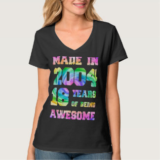 T-shirt Fabriqué En 2004 18 Ans De Bieng Awesome 18E Anniv