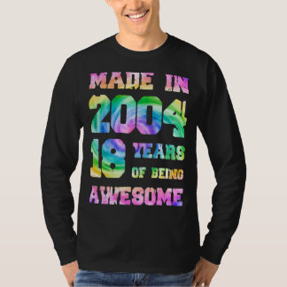 T-shirt Fabriqué En 2004 18 Ans De Bieng Awesome 18E Anniv