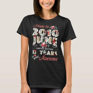 T-shirt Fabriqué En 2010 Juin 12 Larmes D'Être Étonnant
