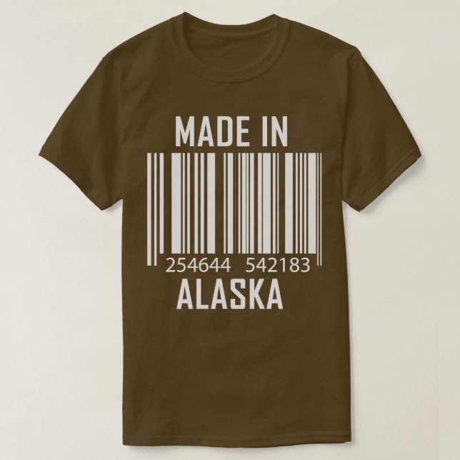 T-shirt Fabriqué En Alaska Barcode Drôle (Design devant)