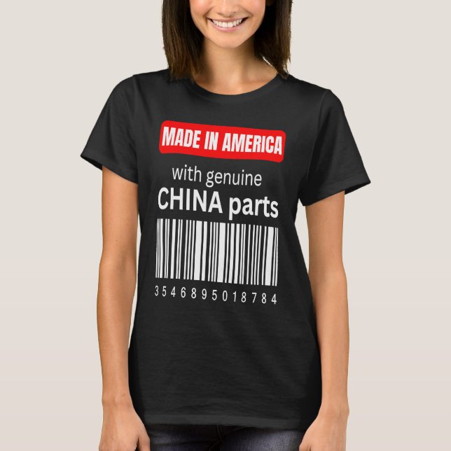 T-shirt Fabriqué en Amérique avec de véritables pièces de  (Devant)