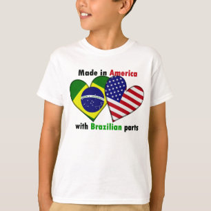 T-shirt fabriqué en Amérique avec des pièces de brazili
