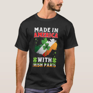 T-shirt Fabriqué En Amérique Avec Irlandais Parts Ireland 