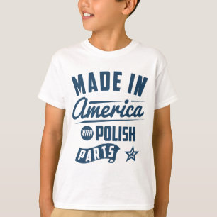T-shirt Fabriqué en Amérique avec les pièces polonaises