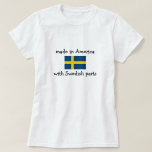 T-shirt fabriqué en Amérique avec les pièces suédoises