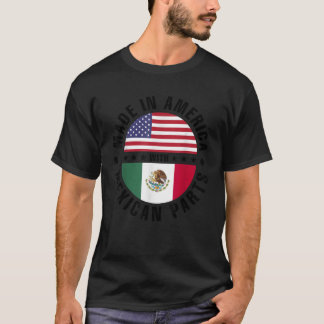 T-shirt Fabriqué En Amérique Avec Pièces Mexicaines USA Me