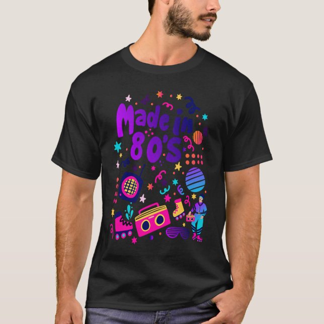 T-shirt Fabriqué en Cool des années 80 Retour aux années 8 (Devant)