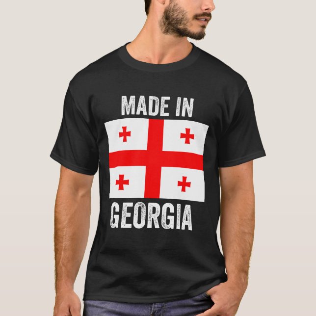 T-shirt Fabriqué en Géorgie // Drapeau National du Monde (Devant)