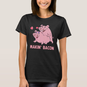 T-shirt Fabriquer Bacon Pink Pigs Graphisme Hommes Femmes 