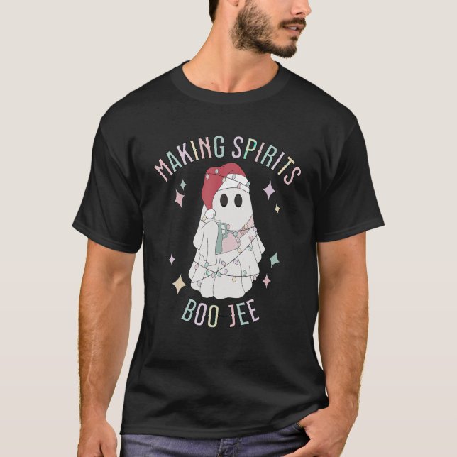 T-shirt Fabriquer des esprits Boojee Ghost Holding Tumbler (Devant)