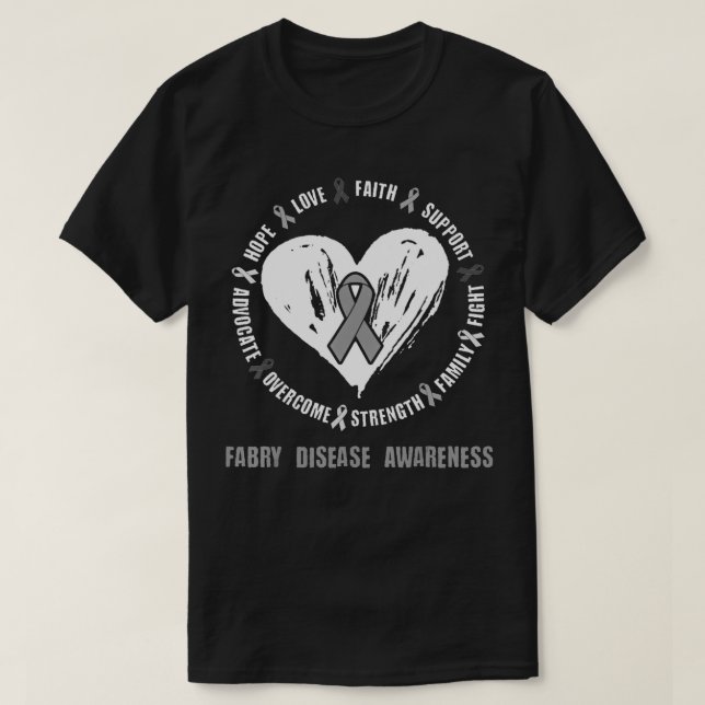 T-shirt Fabry Disease Awareness Brain Disease Related hear (Design devant)