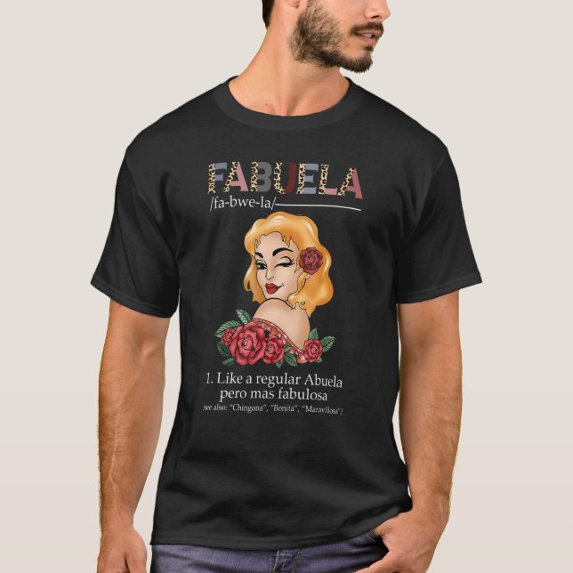 T-shirt Fabuela Espagnol Fabuela Définition Leopard rouge  (Devant)
