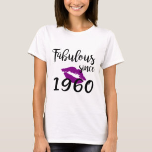 T-shirt Fabuleuse depuis 1960 Glam Kiss Birthday Women Lip
