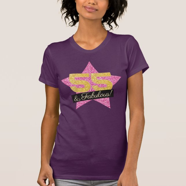 T-shirt Fabulous Pink Gold 55e anniversaire - 55 ans (Devant)