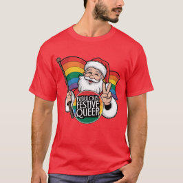 T-shirt Fabulous Queer Rainbow Père Noël Festive