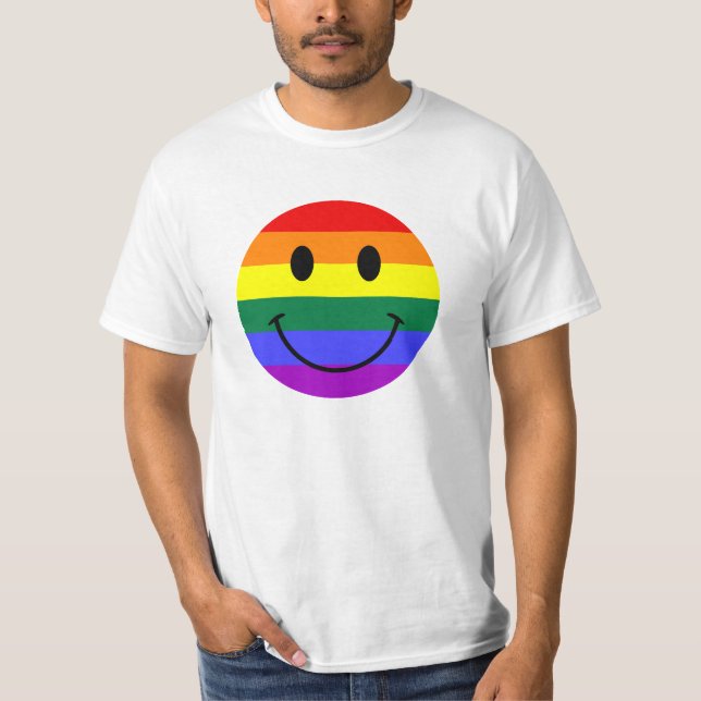 T-shirt Face arc-en-ciel (Devant)