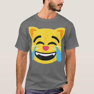 T-shirt Face de chat Emoticon avec larmes de joie
