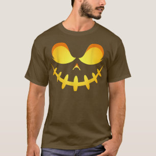T-shirt Face de Citrouille sculpté de Jack-o'-lantern d'Ha