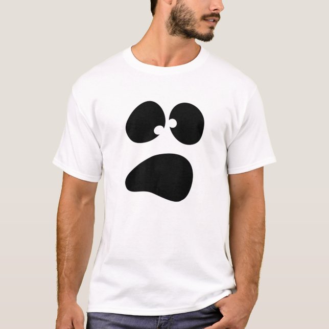 T-shirt Face de fantôme d'Halloween stupide (Devant)