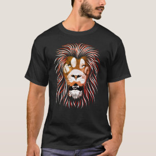 T-shirt face de lion tribal
