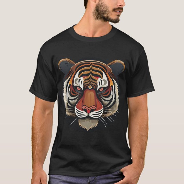 T-shirt Face de tigre de fer (Devant)